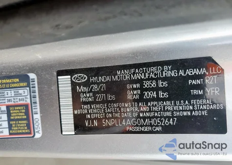 2021 Hyundai Elantra Se из США, поврежденный, VIN 5NPLL4AG0MH052647